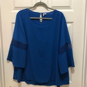 Cato Blue 3/4 Sleeve Shirt